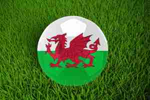 Free PSD world cup football with wales flag