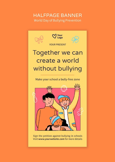 Free PSD world day of bullying prevention banner