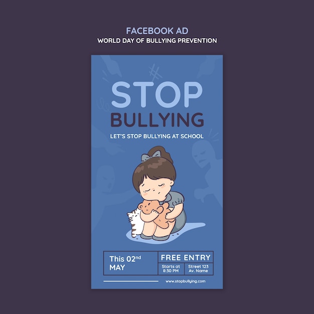 Free PSD world day of bullying prevention facebook template