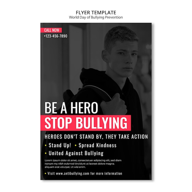 Free PSD world day of bullying prevention template design