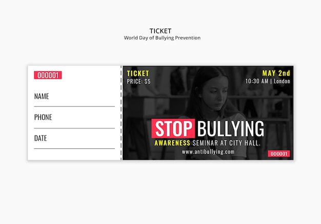 Free PSD world day of bullying prevention template design