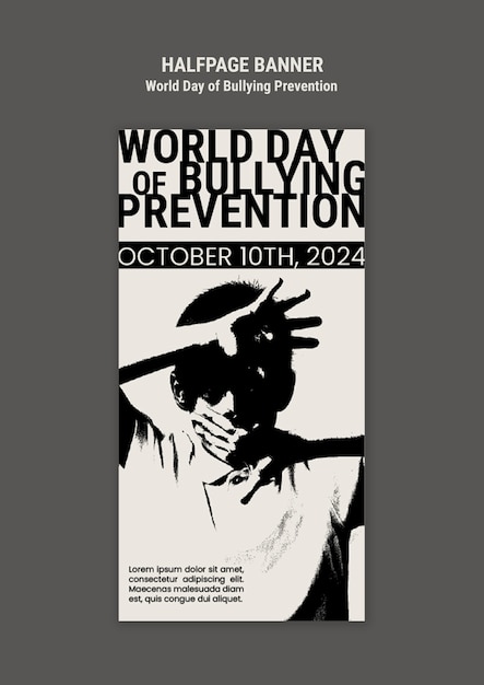 Free PSD world day of bullying prevention  template design