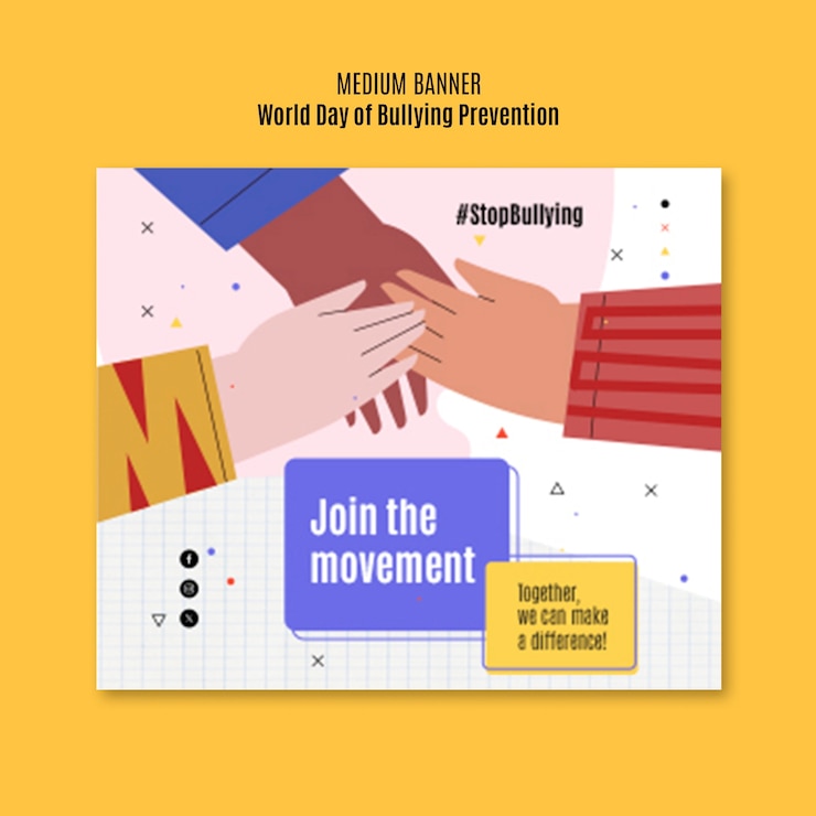 Free PSD world day of bullying prevention template design