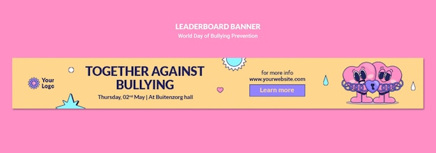 無料PSD 世界いじめ防止デーのバナー