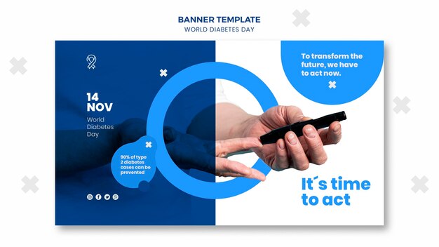 世界糖尿病デーバナーテンプレート