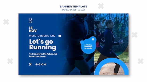 無料PSD 世界糖尿病デーバナーテンプレート