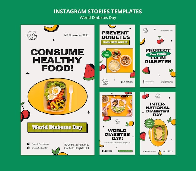 World diabetes day insta story template design
