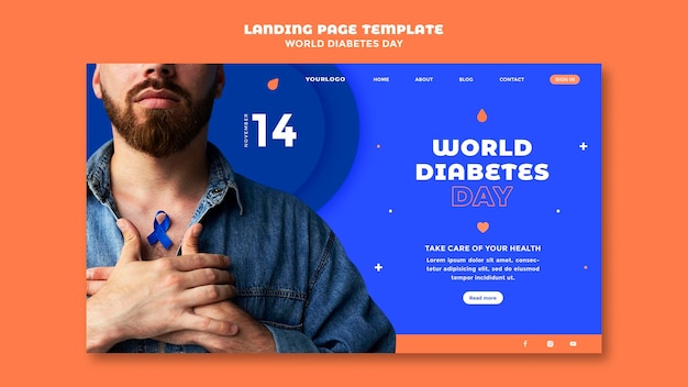 World diabetes day landing page template