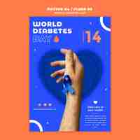 Free PSD world diabetes day vertical print template