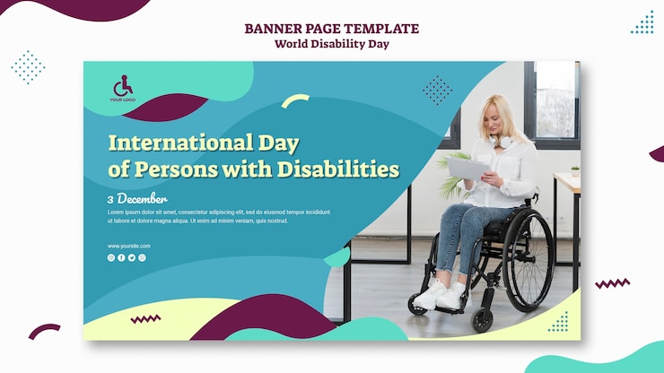 Free PSD world disability day banner template