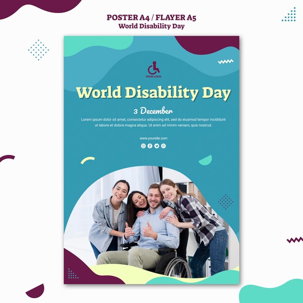 World disability day flyer template