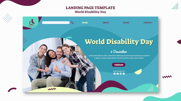 World disability day landing page template