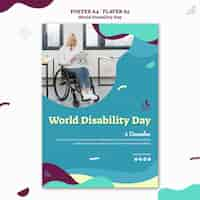 PSD gratuito modello di poster della giornata mondiale della disabilità