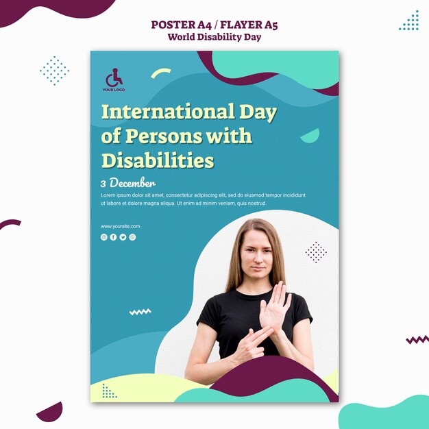 world disability day poster template