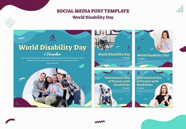 world disability day social media post template