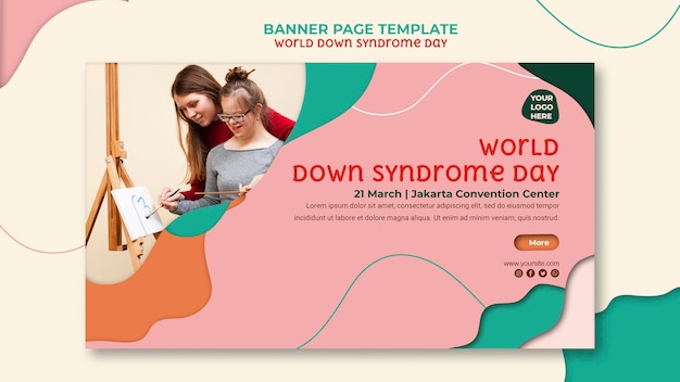 Modello di pagina banner per la giornata mondiale della sindrome di down