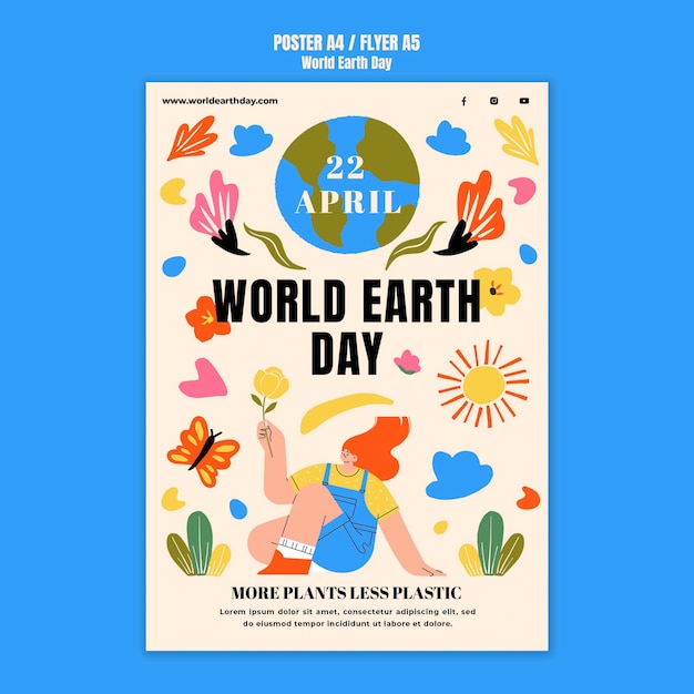 Free PSD world earth day flyer template