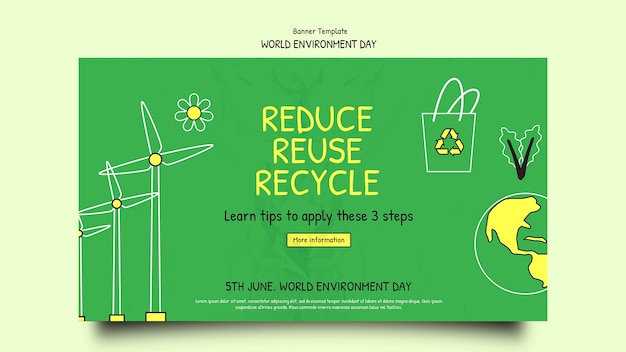 Free PSD world environment day banner template