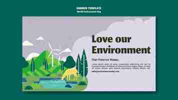 Free PSD world environment day horizontal banner template