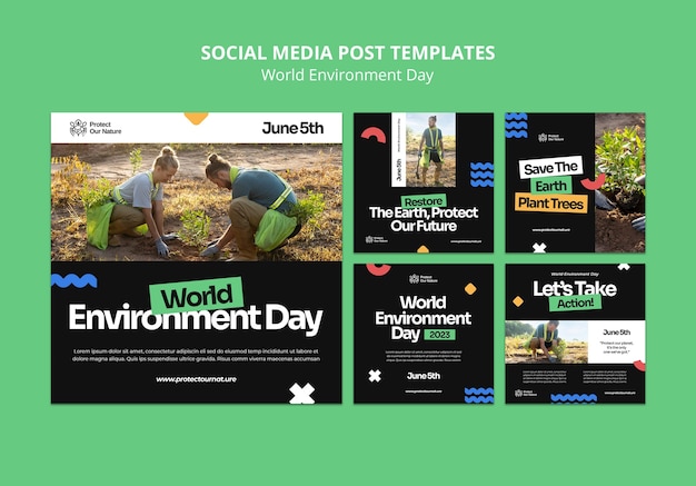 PSD gratuito post di instagram per la giornata mondiale dell'ambiente