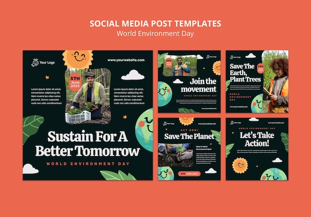 Free PSD world environment day instagram posts