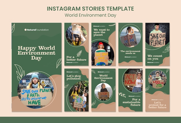 World environment day instagram stories template design