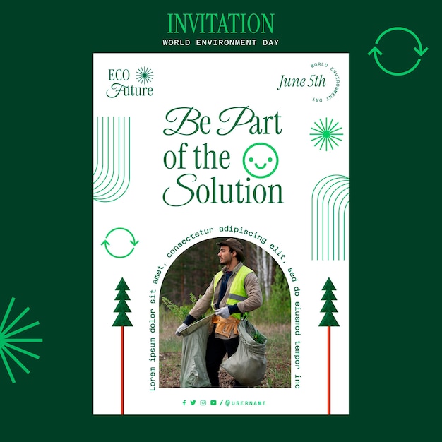 Free PSD world environment day invitation template