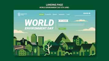 Free PSD world environment day landing page