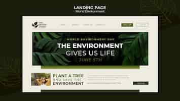 無料PSD 世界環境デーのランディングページ