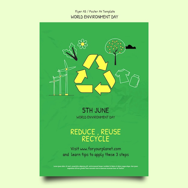 Free PSD world environment day poster template