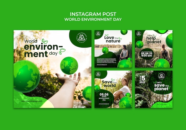 Free PSD world environment day template design