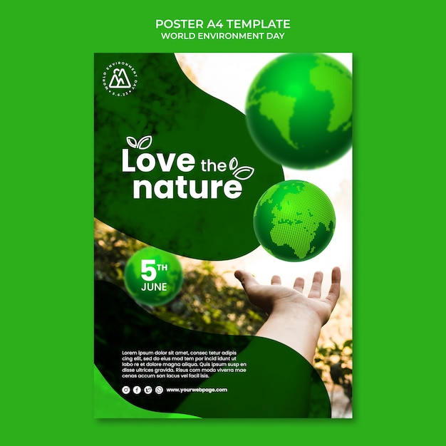 Free PSD world environment day template design