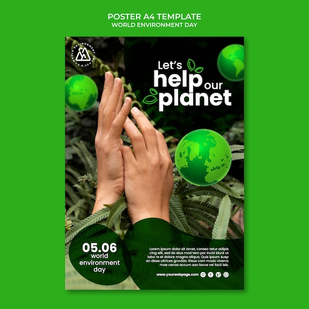 PSD gratuito modello di progettazione della giornata mondiale dell'ambiente