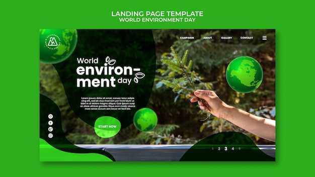 Бесплатный PSD Дизайн шаблона всемирного дня окружающей среды