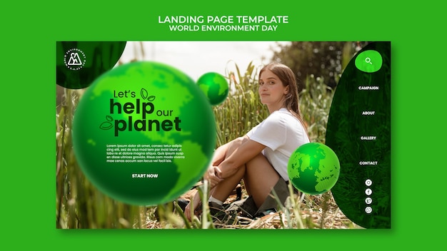 Free PSD world environment day template design