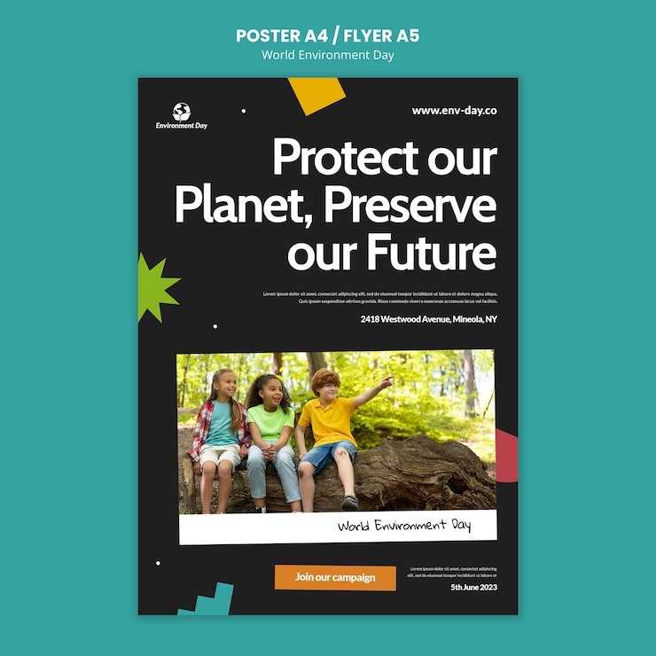 Free PSD world environment day template design