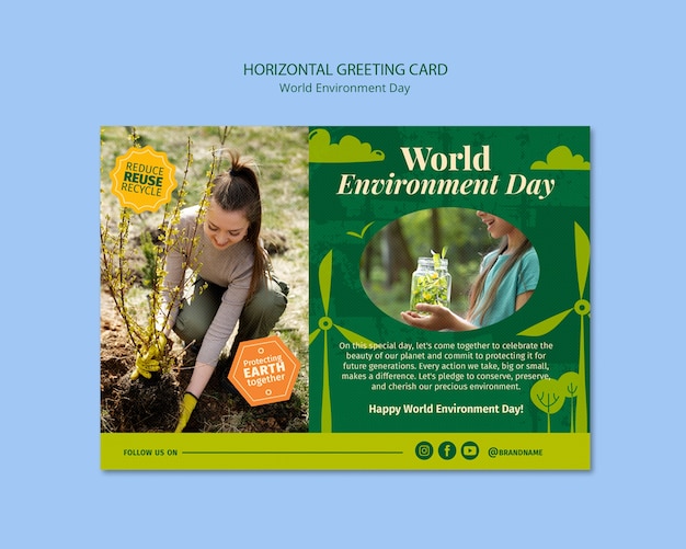 Free PSD world environment day template design