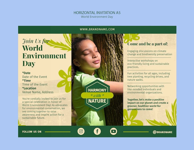 Free PSD world environment day template design