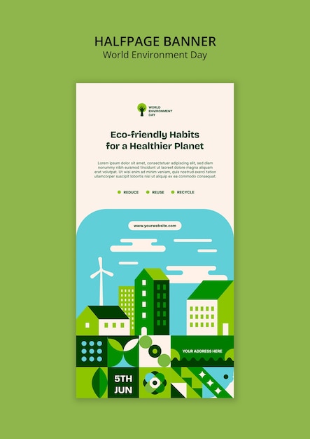 Free PSD world environment day template design