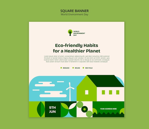 Free PSD world environment day template design