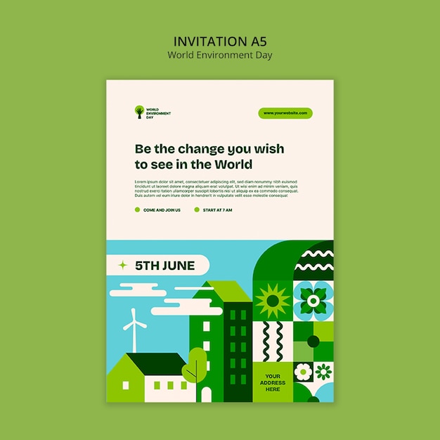 Free PSD world environment day template design