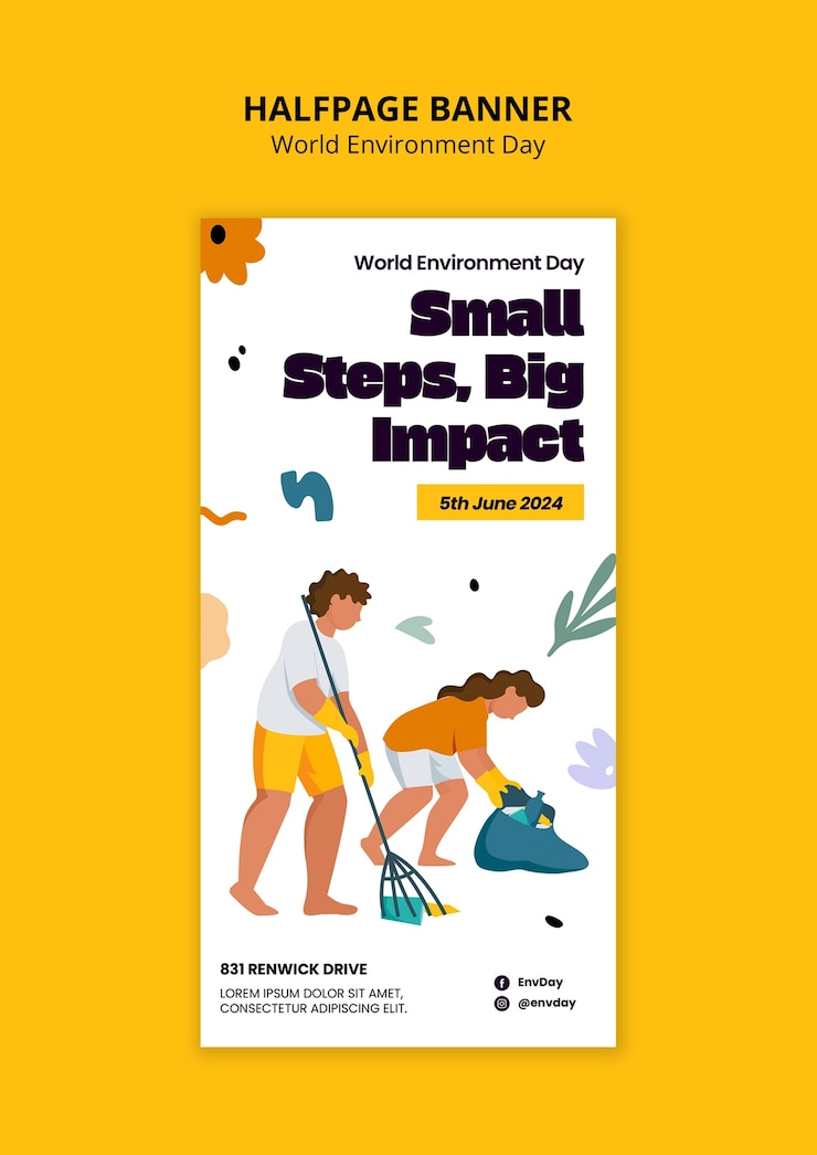 Free PSD world environment day template design