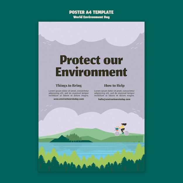 World environment day vertical poster template