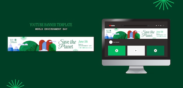 Free PSD world environment day youtube banner