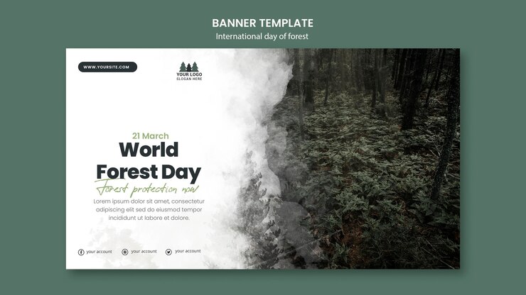 Free PSD world forest day banner template