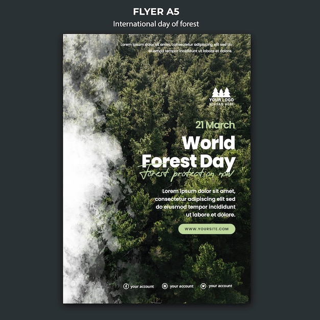 world forest day flyer template