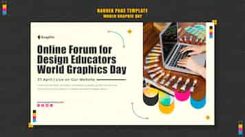 Free PSD world graphics day banner template