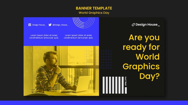 世界のグラフィックの日のバナーテンプレート