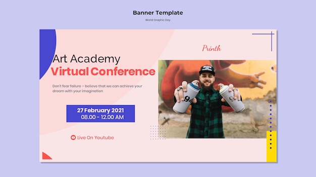 世界のグラフィックの日のバナーテンプレート
