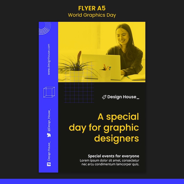 World graphics day flyer template